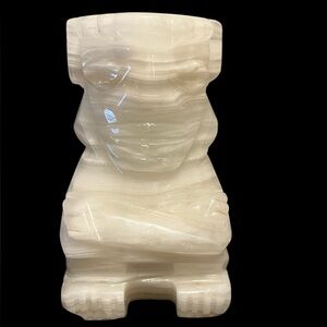 MCM white onyx Mayan statue/ bookend